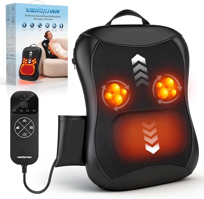 Back Massager with Heat, 4D Rolling Massage Nodes by Unknown