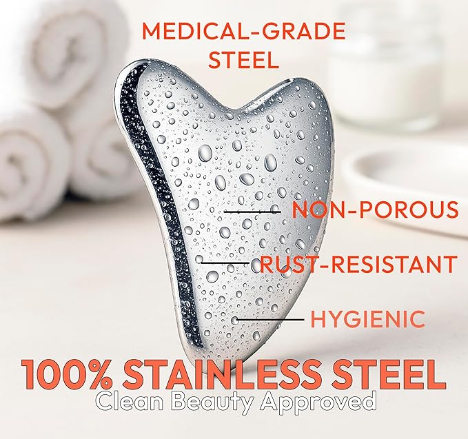 Stainless Steel Gua Sha Tool for Face & Neck – Facial Massage Tool for - Image 3