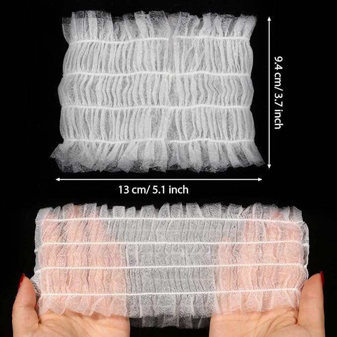 Chuangdi 100 Pieces Disposable Spa Headbands Soft Non-woven Facial Hair Band - Image 2