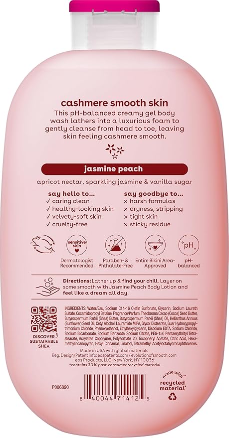 eos Cashmere Body Wash – Jasmine Peach, Moisturizing Body Wash, Creamy Gel - Image 9