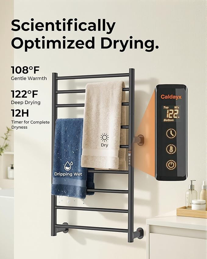 Foldable Heated Towel Rack, Dual-Zone Electric Towel Warmer Rack - Image 5