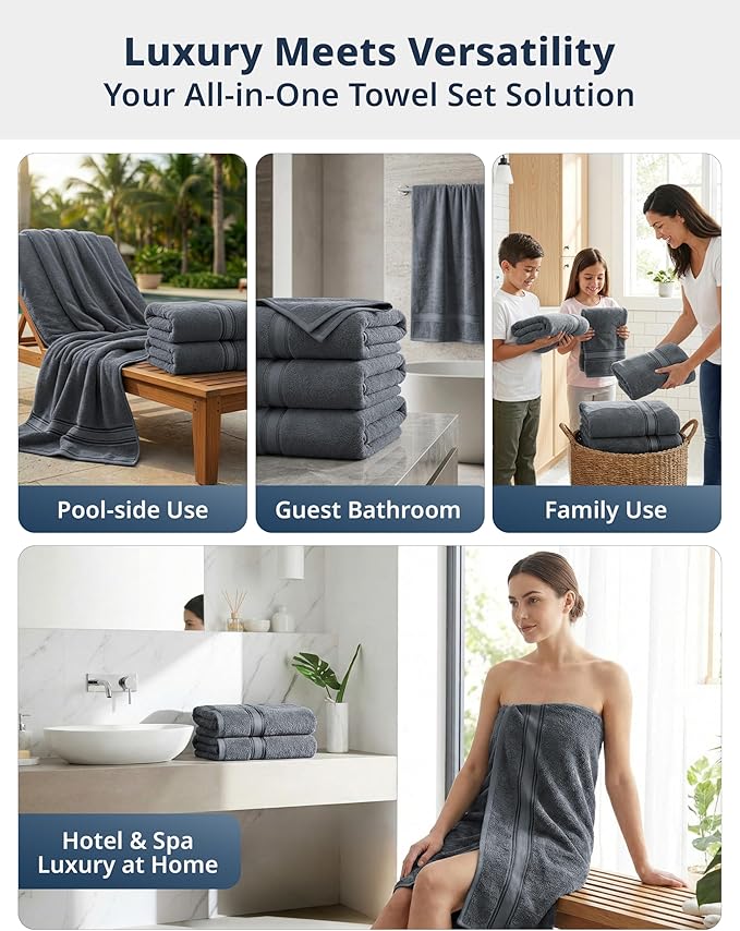 LANE LINEN 100% Cotton Bath Sheets - Image 7