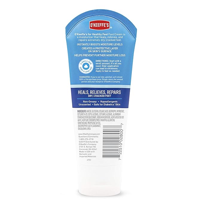 O'Keeffe's K0280004-12 Healthy Feet Foot Cream Tube, 3 oz - Image 2