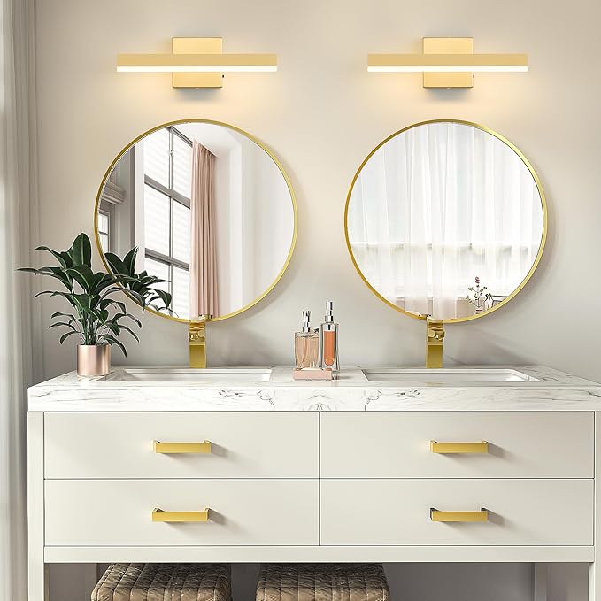 Gold Bathroom Vanity Light 15.75 inch, 14W Dimmable 5CCT LED Modern Bathroom - Image 2