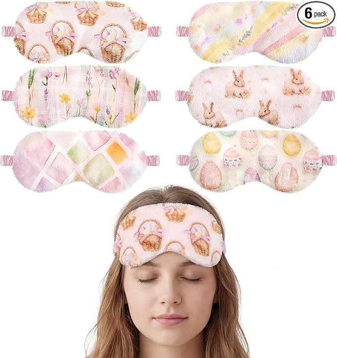 Cuffbow 6 Pack Plush Sleep Mask Set, Cute Plush Eye Masks by Cuffbow