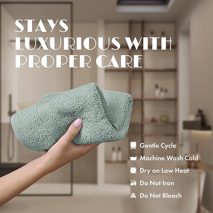 White Classic Green Washcloths Set - Image 6