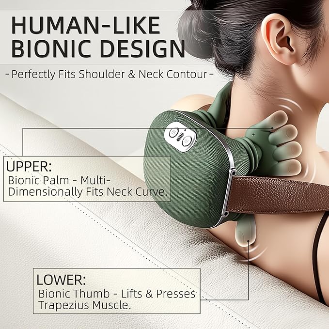 Neck Massager with Heat, Bionic Portable Shiatsu Neck and Back Massager - Image 2