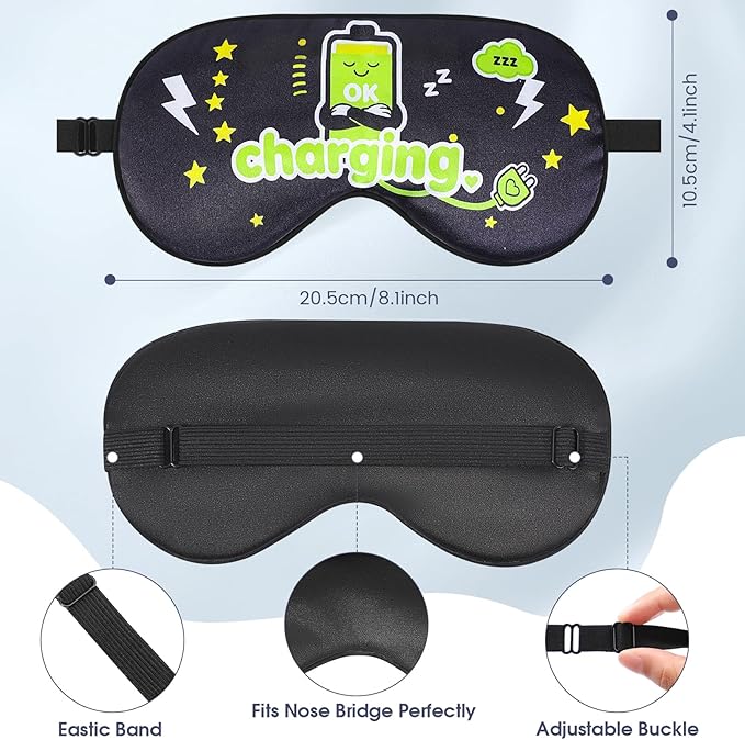 2 Pcs Boys Sleep Eye Mask, Guys Blackout Sleeping Silk Mask - Image 3