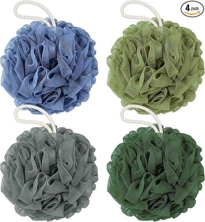 Rnoafmu Shower Loofah Bath Sponge, 60G Loofah Exfoliating Body Scrubber by RNOAFMU