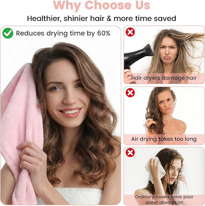 3 Pack Microfiber Hair Towel Wrap - Image 6