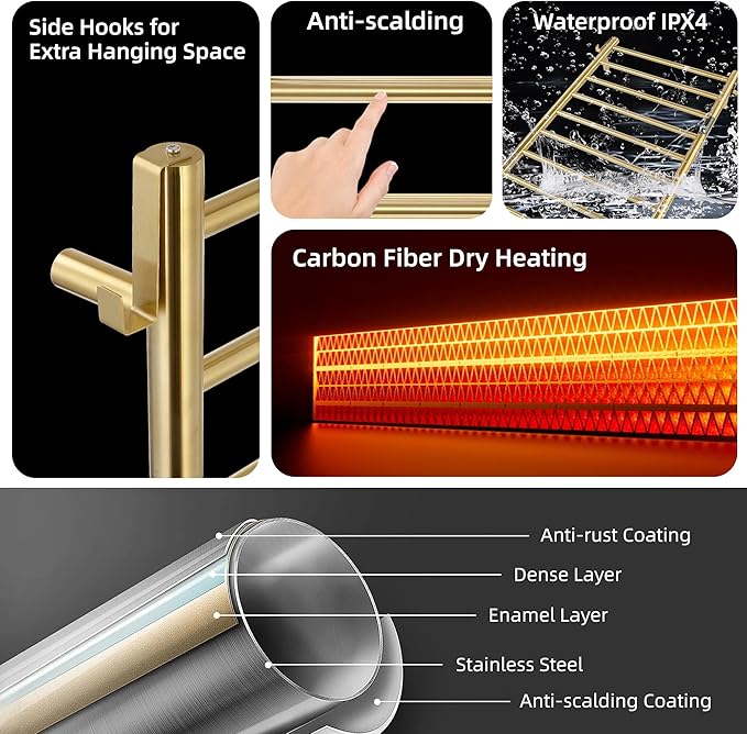 P&Dlusir Towel Warmer, Heated Towel Rack - Image 5