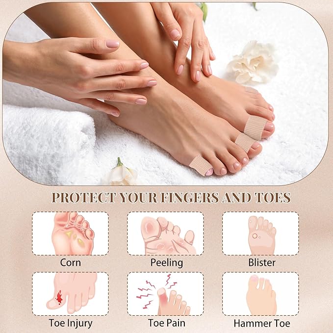 Blulu 24 Pieces Toe Tubes 0.98 Inches Cushion Tube Corn Pads - Image 4