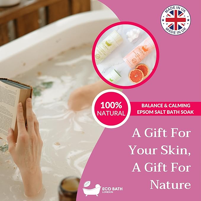 Eco Bath London Balance and Calming Epsom Salt Bath Soak – Tube 2.2 LB | Made - Image 6