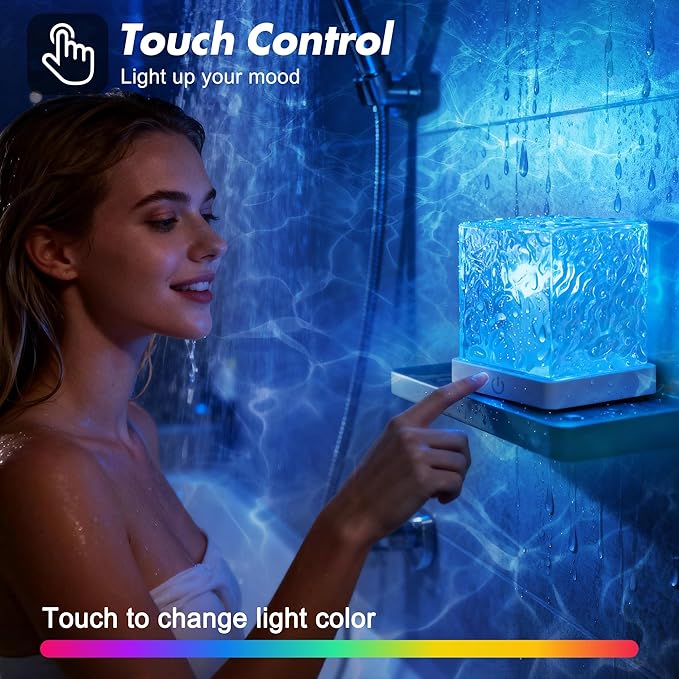 Rechargeable Shower Light No Wiring, 16 Color Changeable Ocean Wave Projector - Image 4