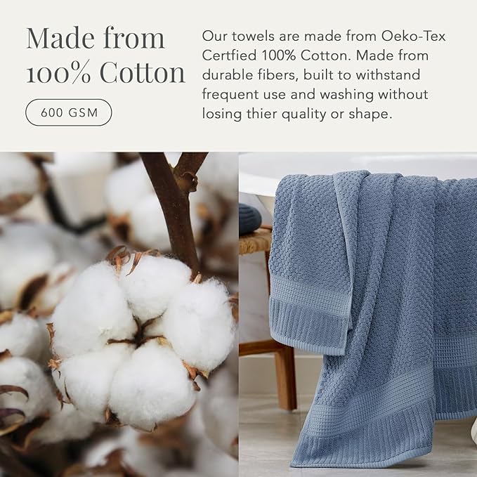 NY Loft 100% Cotton Hand Towel 6 Pack | Super Soft & Absorbent Quick-Dry Hand - Image 4