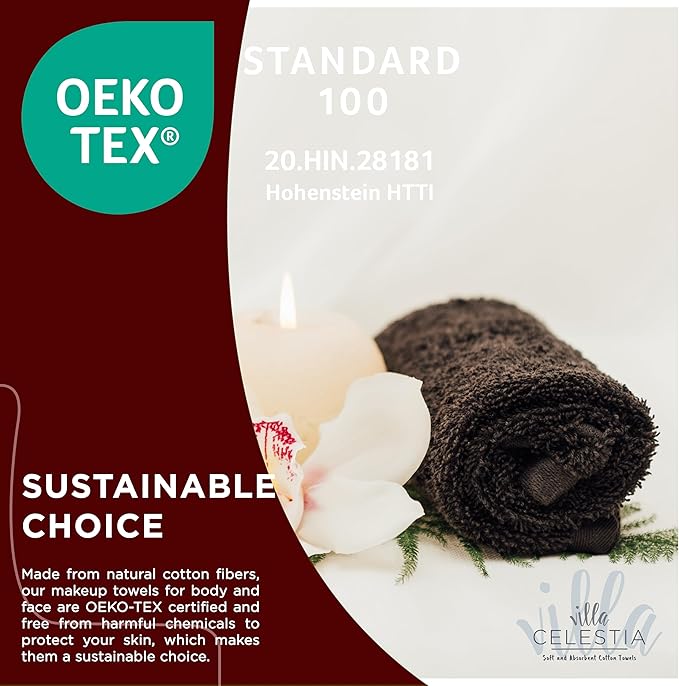 Black Makeup Remover Towels Set of 4, 100% Soft Cotton Reusable Luxury 4 Pcs - Image 5