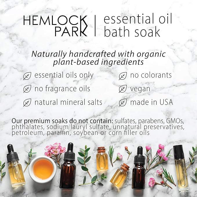 Hemlock Park Calm Essential Oil Bath Soak | Naturally Soothing Mineral Sea Salt - Image 6