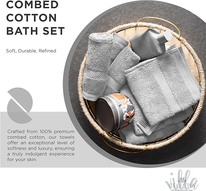 100% Cotton Bath Towel Set of 12-4 Bath Towels, 4 Hand Towels, 4 Wash Cloths - Image 2