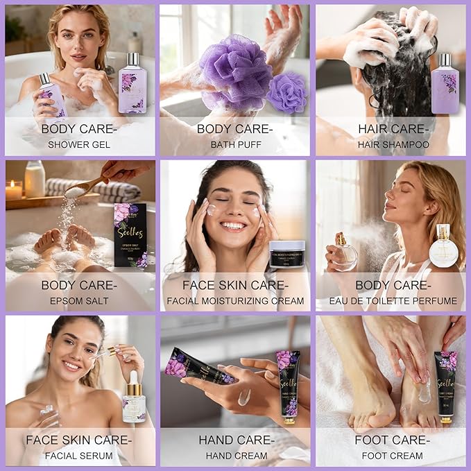 Mothers Day Gifts for Women, Spa Gift Set, CHARCOAL & SHEA BUTTER Bath & Body - Image 5