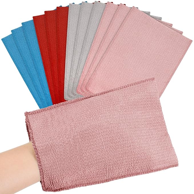 Tatuo 12 Pieces Korean Exfoliating Mitt Glove Italy Towel Body Skin Scrubber by Tatuo