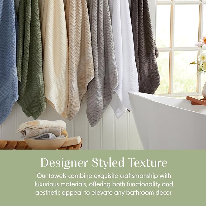 Springtree Home 100% Cotton Bath Towel Set | 6 Piece Set | Absorbent & - Image 4