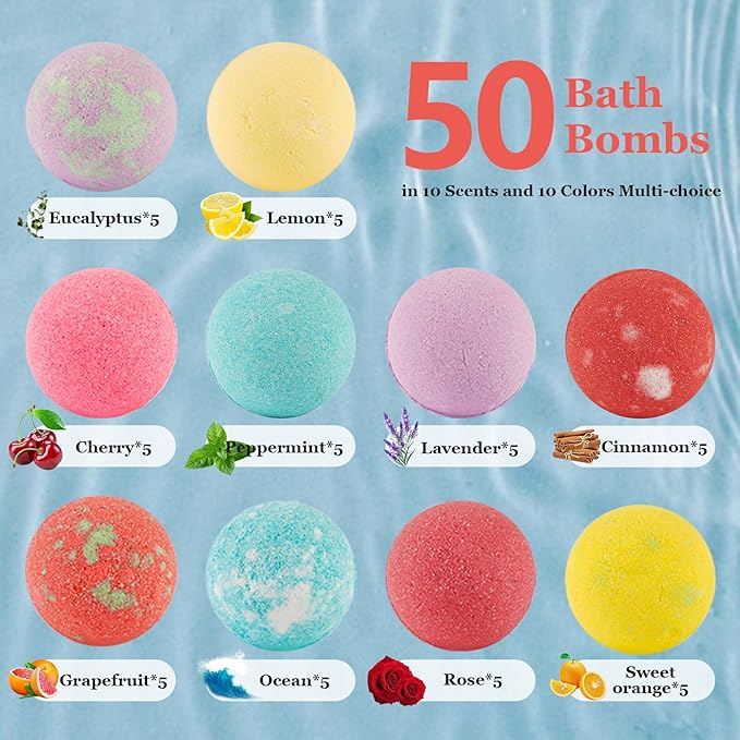 Bath Bombs for Women Gift Set, Handmade Bubble Bath Fizzy, for Bubble Bath Spa - Image 2