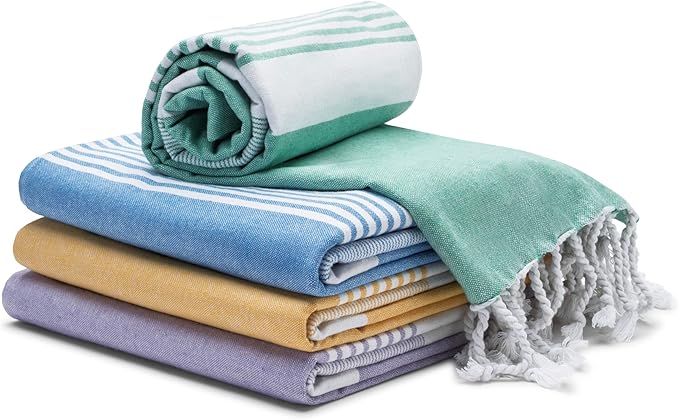 Cotton Turkish Beach Towel by 9Threads