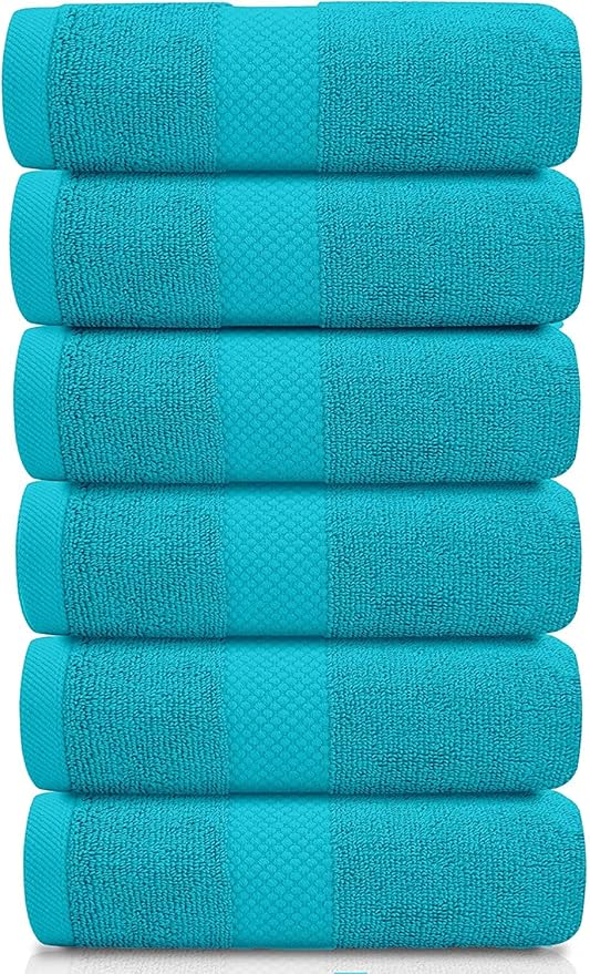 White Classic Luxury Aqua Hand Towels - Image 2