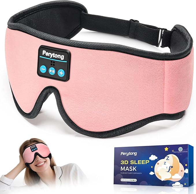 Sleep Mask with Bluetooth 5.4 Headphones, Wireless Music Sleep Eye Mask by Perytong