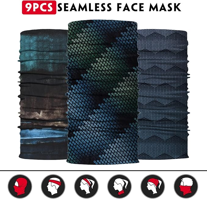Venswell Neck Gaiter Face Mask Men Women, Seamless Bandana Rave Face Cover - Image 5