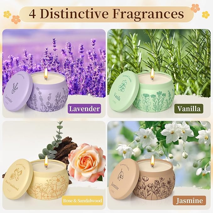 Scented Candles for Mom, 17.6oz Romantic Jar Candles for Women Girl Candle Set - Image 3