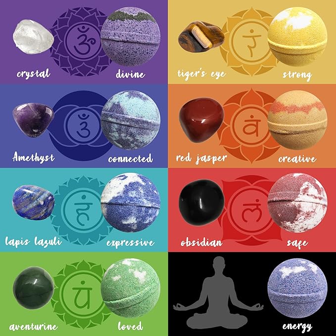 Chakra Healing Gemstones Bath Bombs. 15 Essential Oil Bath Bombs. Real Chakra - Image 3