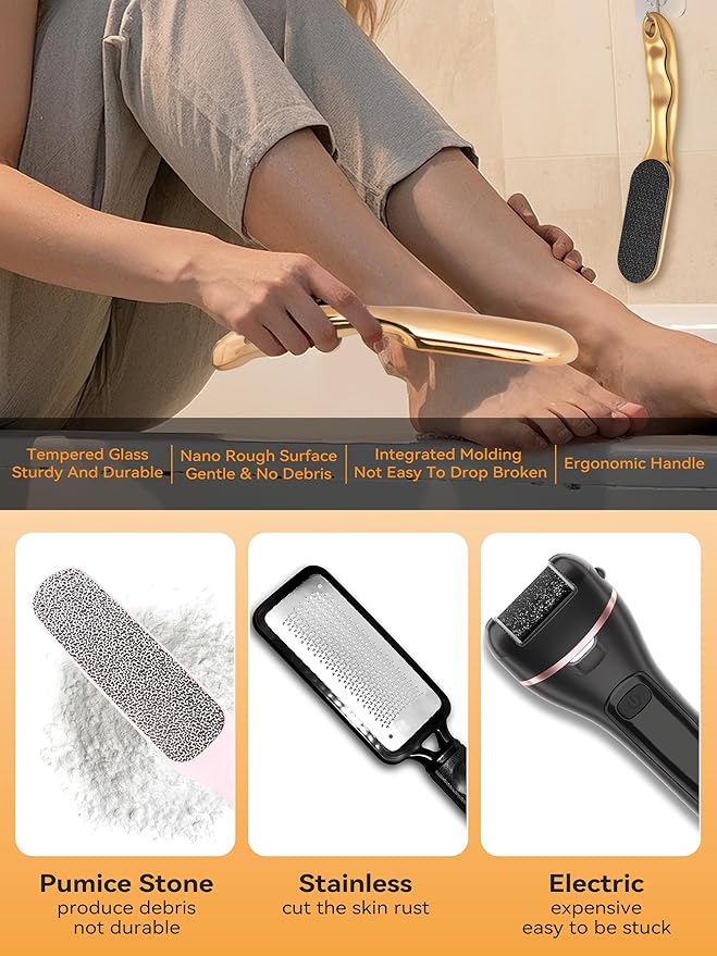 Beyond The Cream Veins Grain Foot File, Nano Glass Foot File, Hard Skin Callus - Image 2