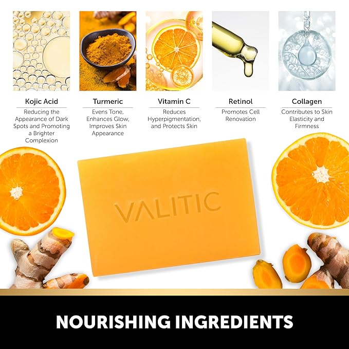 VALITIC 4 Pack Kojic Acid Vitamin C & Retinol Soap Bars - Image 6