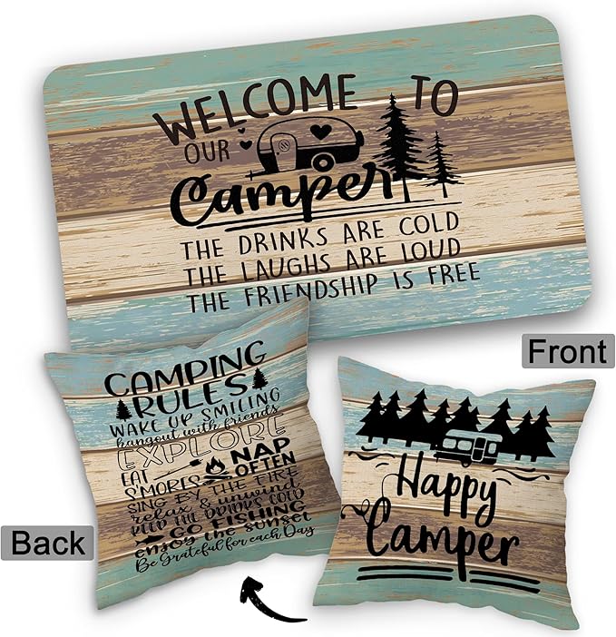 Welcome to Our Camper Soft Diatom Mud Absorbent Bath Rug 17'x30', Reversible - Image 2