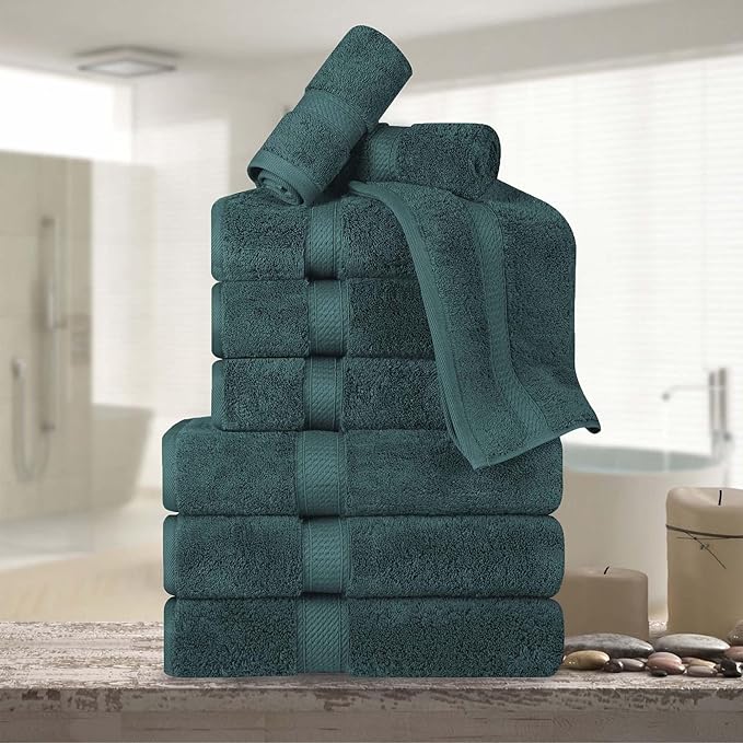 Superior Egyptian Cotton Pile 9 Piece Towel Set, Includes 3 Bath, 3 Hand by SUPERIOR