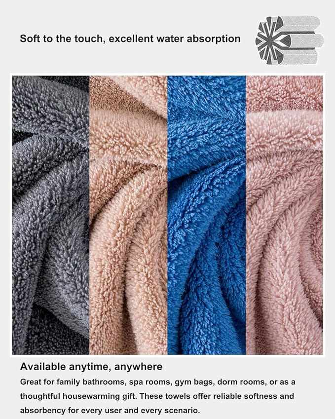 sakano 6-Piece Colorful Microfiber Bath Towel Set - Image 5