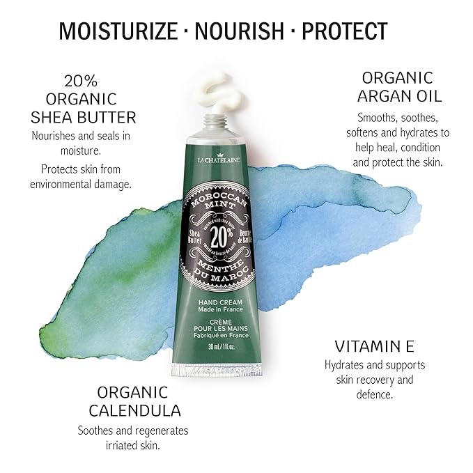 La Chatelaine 20% Shea Butter Hand Cream Travel Size, Moisturizing, Nourishing - Image 2