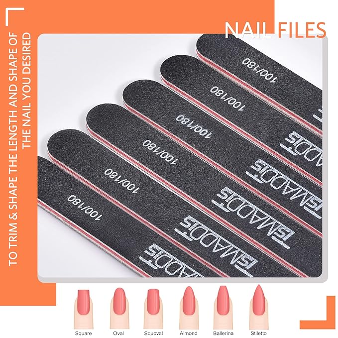 TsMADDTs Nail Files and Buffers, Professional Manicure Tools Kit Rectangular - Image 2
