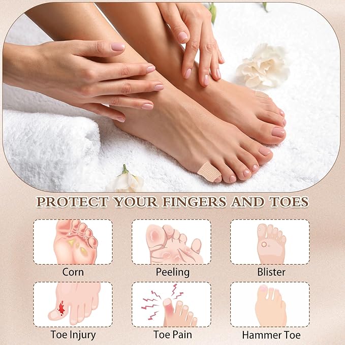 Blulu 24 Pieces Toe Tubes 0.98 Inches Cushion Tube Corn Pads - Image 6