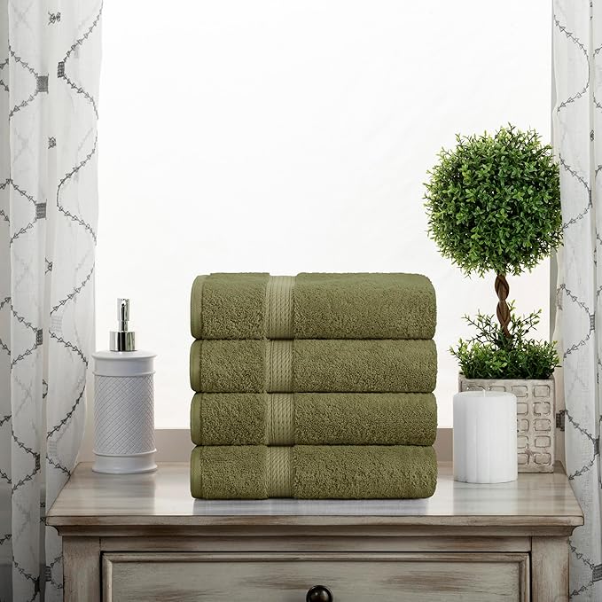 Superior Egyptian Cotton Pile Hand Towel Set of 4, Ultra Soft Luxury Towels - Image 2