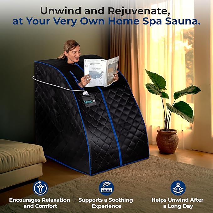 SereneLife Compact & Portable Infrared Steam Sauna, Personal Spa Style Sauna - Image 6