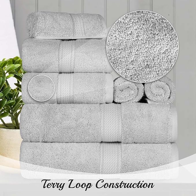 SUPERIOR Egyptian Cotton Pile 10 Piece Towel Set, Includes 2 Bath, 4 Hand - Image 7