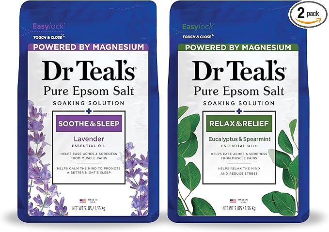 Dr Teal's Pure Epsom Salt, Lavender & Eucalyptus Duo Bundle, 3 lbs by DrTeals