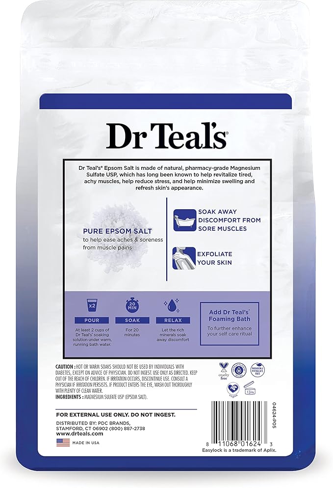 Dr Teal's Pure Epsom Salt Soak, Fragrance Free, 4 lbs - Image 12