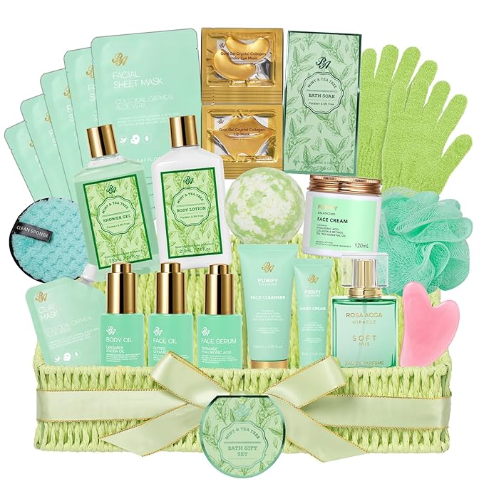 Mothers Day Gifts Basket for Mom, Hydrating Face Skin Care Kit, Bath & Body by RAROSAACCA