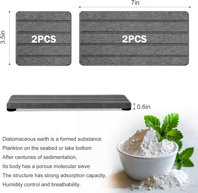 4PCS Fast Drying Diatomite Stone Soap Tray - Image 6