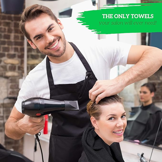 GREEN LIFESTYLE 24 Pack Black Pack Hand Towels 16 x 27 Premium Spa Quality - Image 5