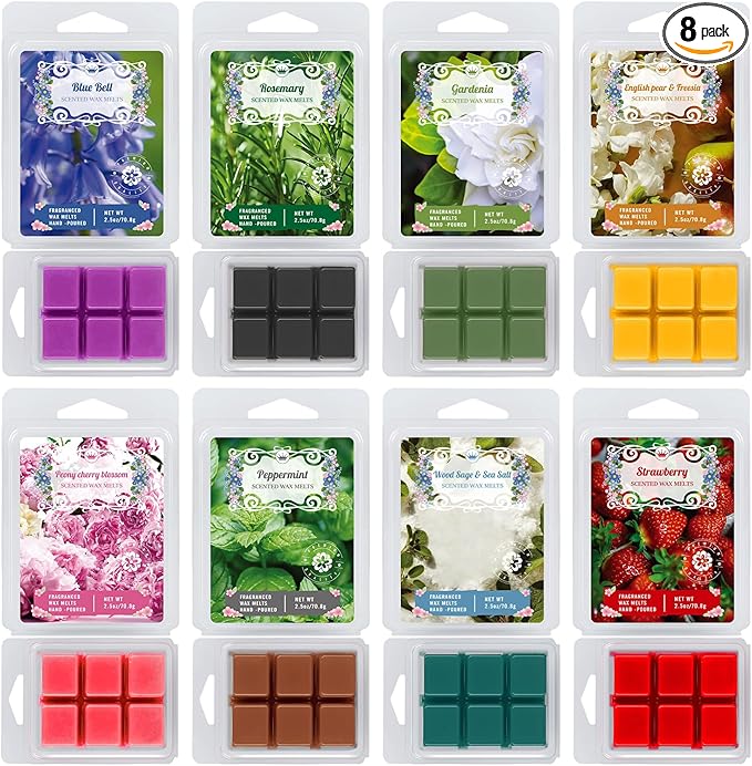 8 Natural Soy Wax fire-Free Aromatherapy Cube Gift Box, containing 8 Kinds of by ECLHTLNY