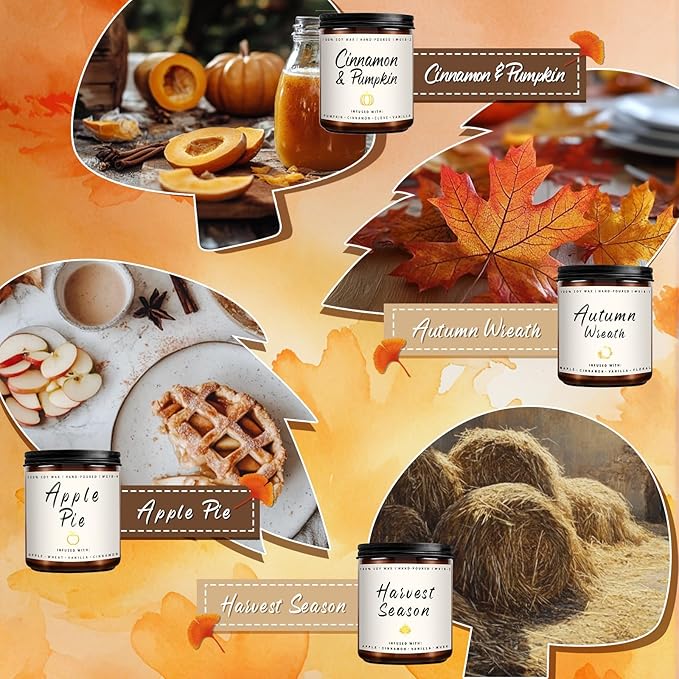Auelife Fall Candle Set | 4 Pack Scented Candles - Image 2